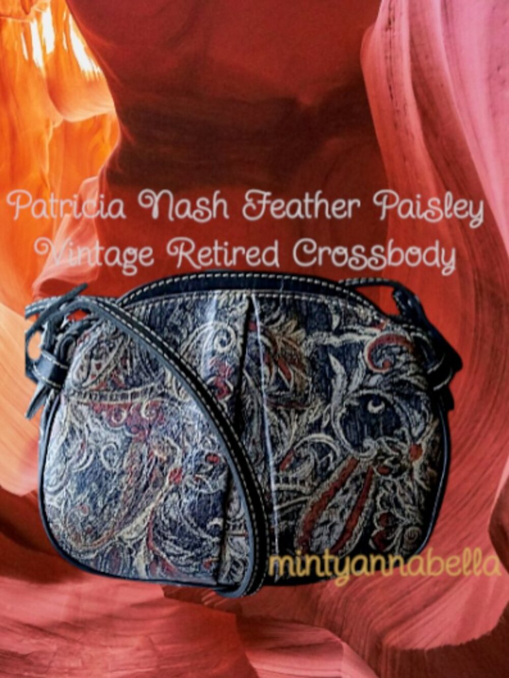 Patricia Nash Feather Paisley Vintage Retired Crossbody